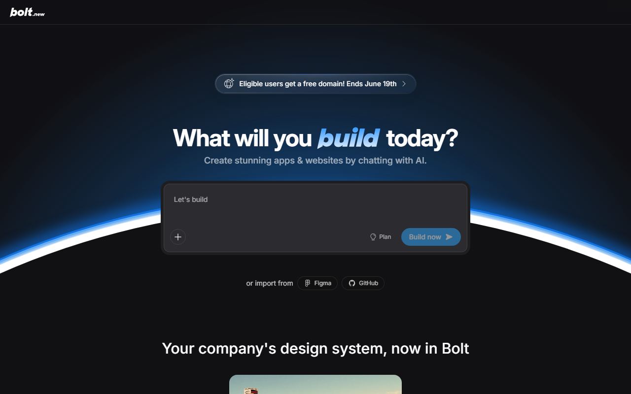 Bolt.new 界面截图