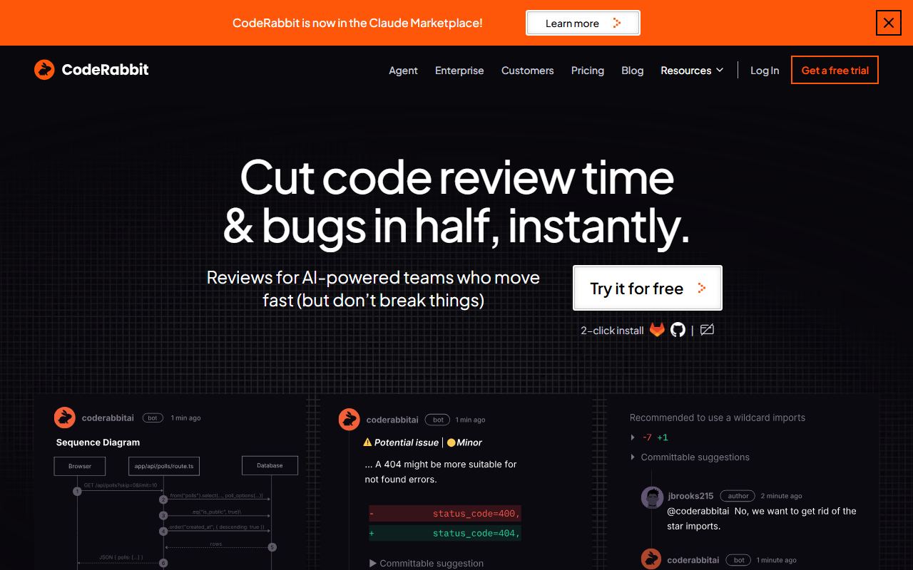 CodeRabbit 界面截图