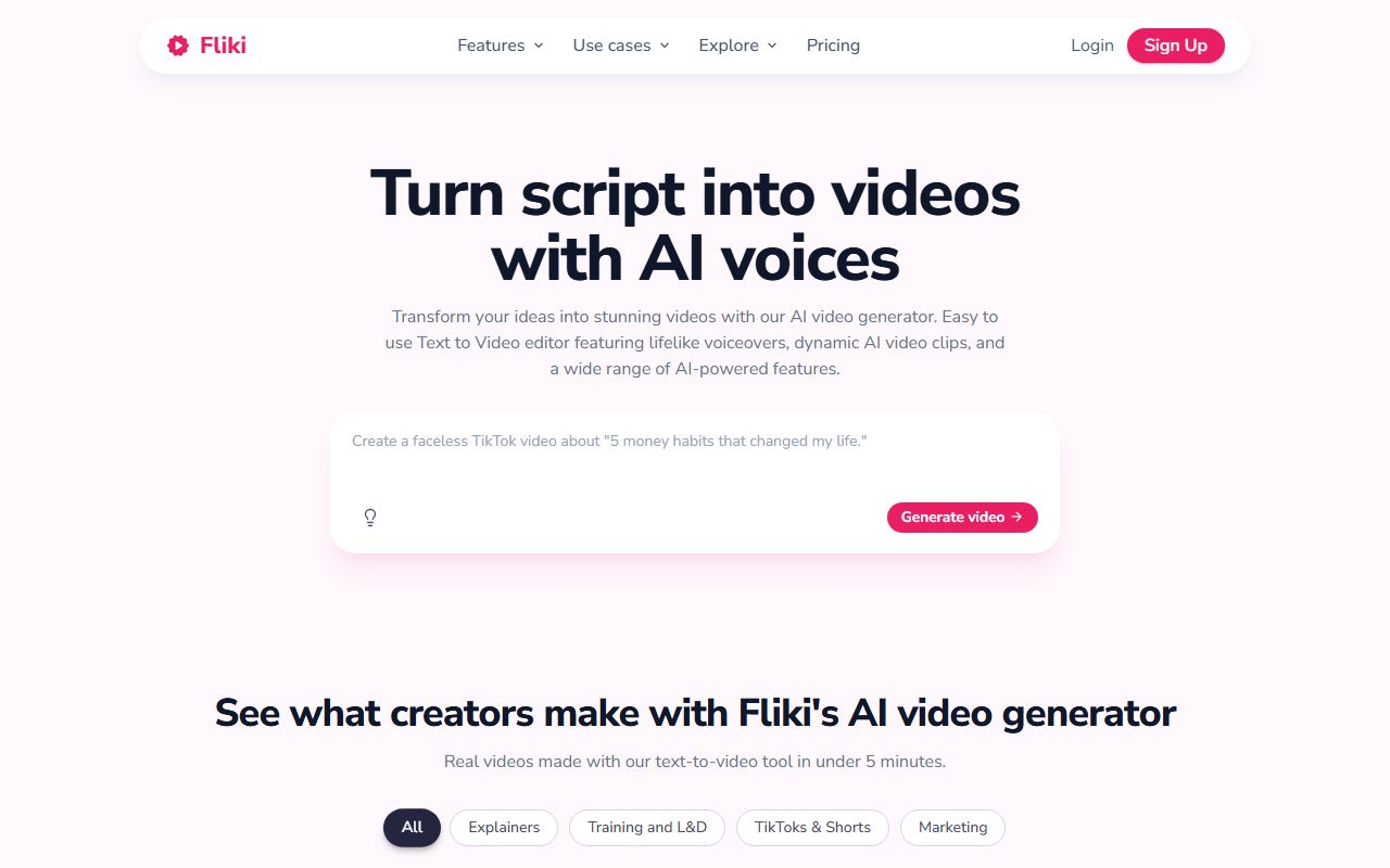 Fliki 界面截图