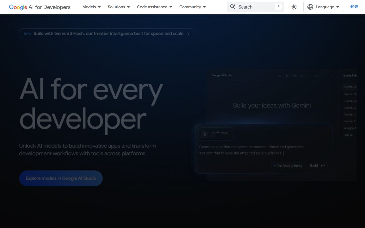 Gemini API 界面截图