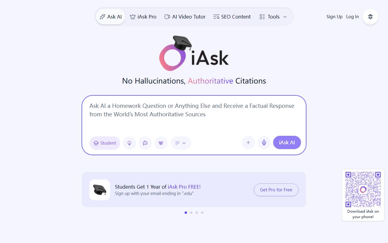 iAsk AI 界面截图