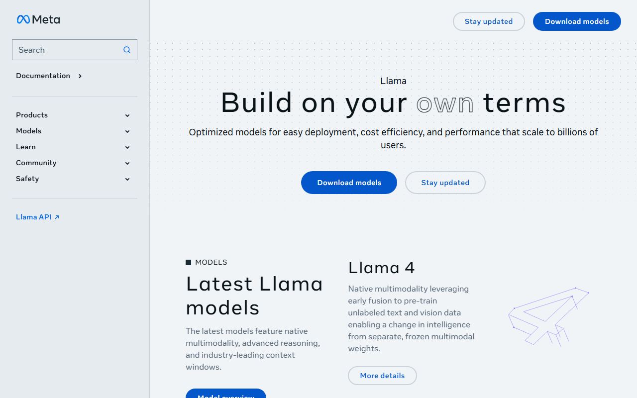 Meta Llama 界面截图