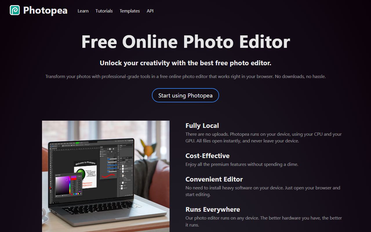 Photopea 界面截图