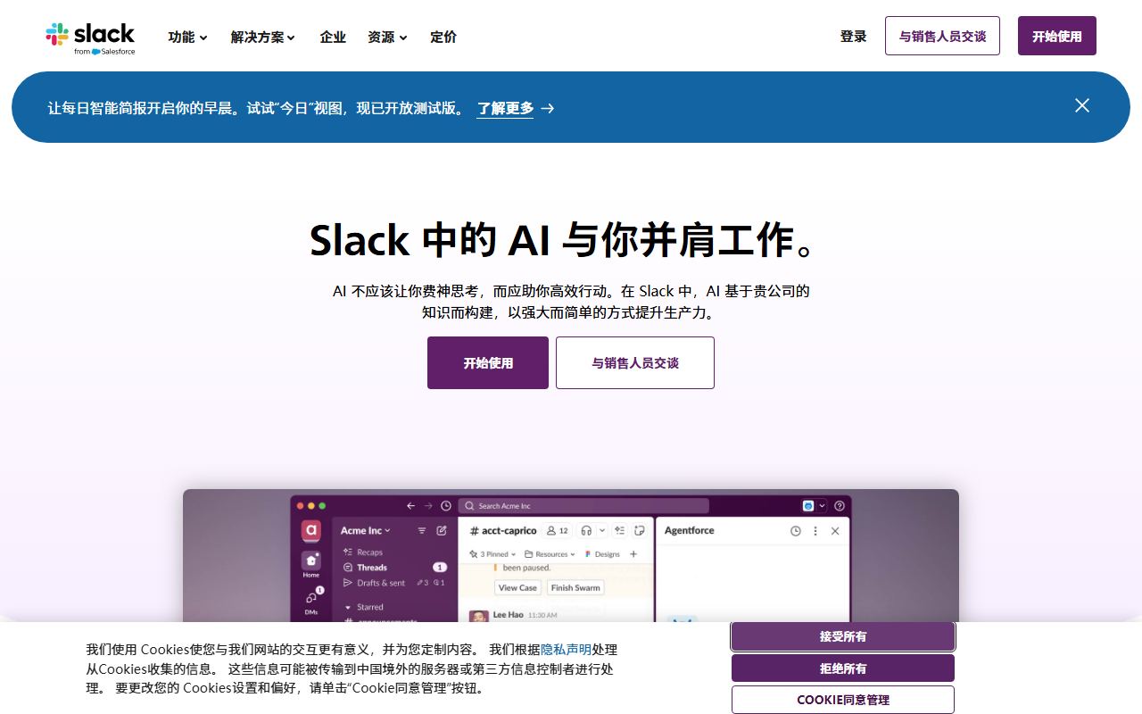 Slack AI 界面截图