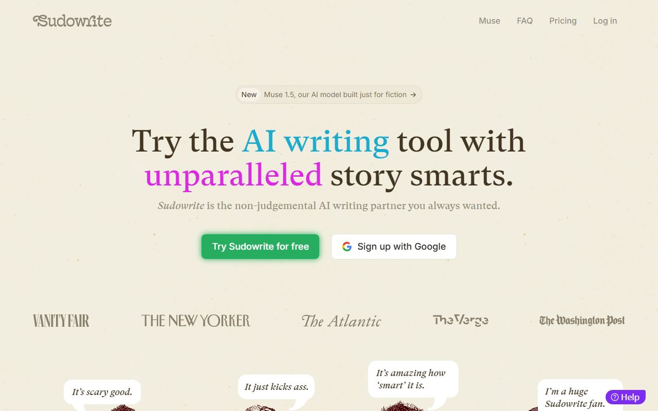 Sudowrite 界面截图