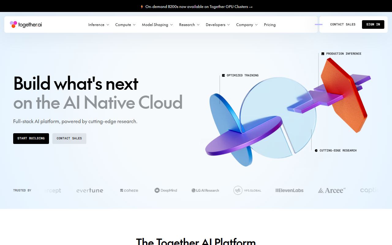 Together AI 界面截图