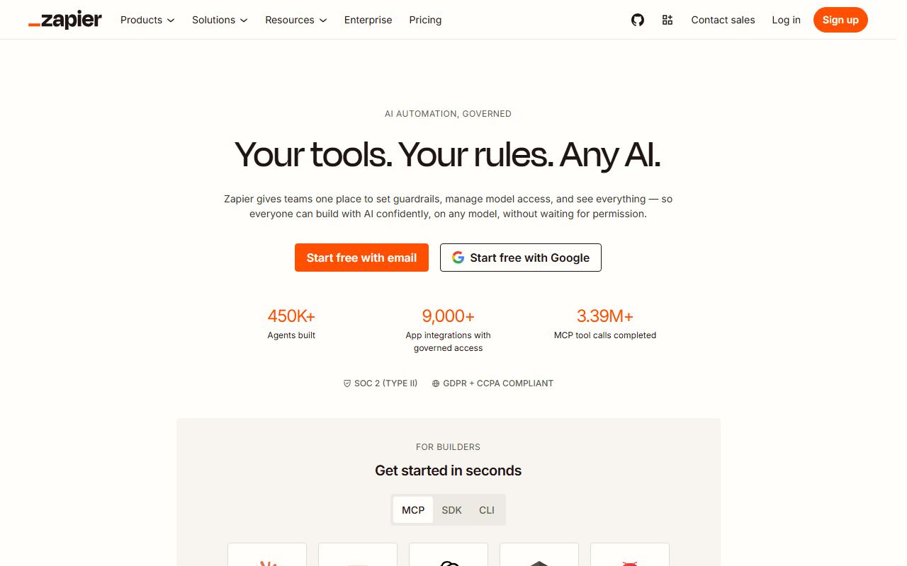 Zapier 界面截图